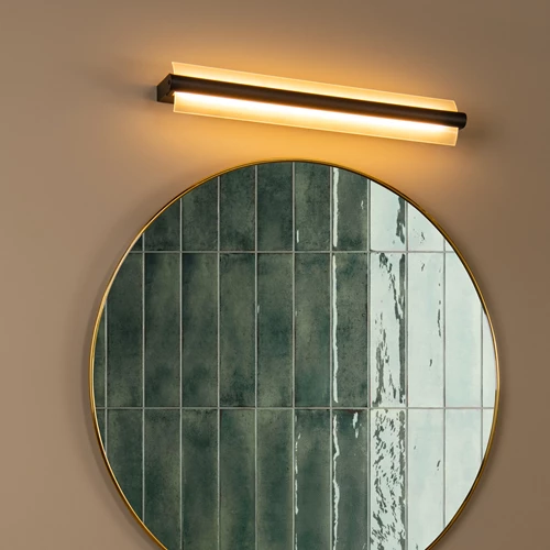 Lucide WANDA - Wandlamp Badkamer - LED - 1x19W 3000K - IP44 - Zwart - sfeer 1